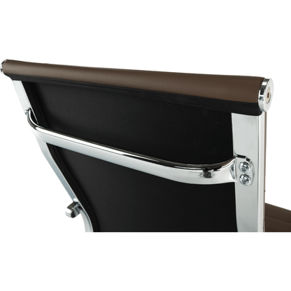 Scaun de birou, piele eco/metal, taupe/crom, FARAN