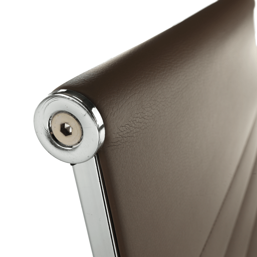 Scaun de birou, piele eco/metal, taupe/crom, FARAN