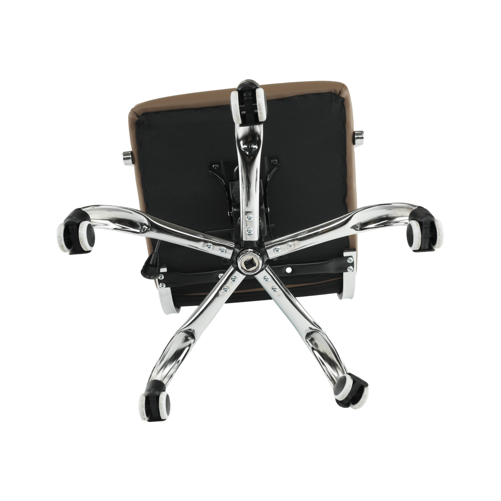 Scaun de birou, piele eco/metal, taupe/crom, FARAN