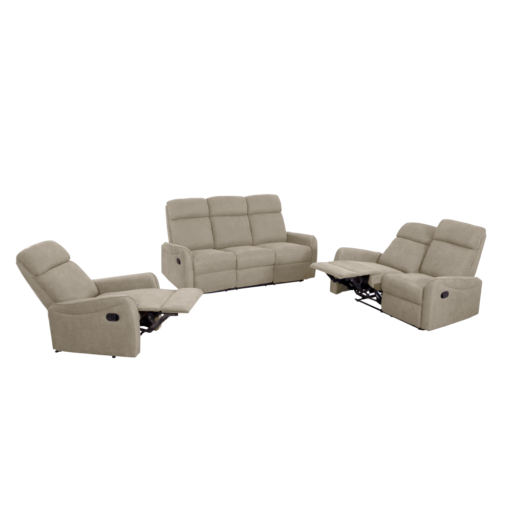 Set canapele 3+2+1, ţesătură gri-maroniu Taupe, FASAN