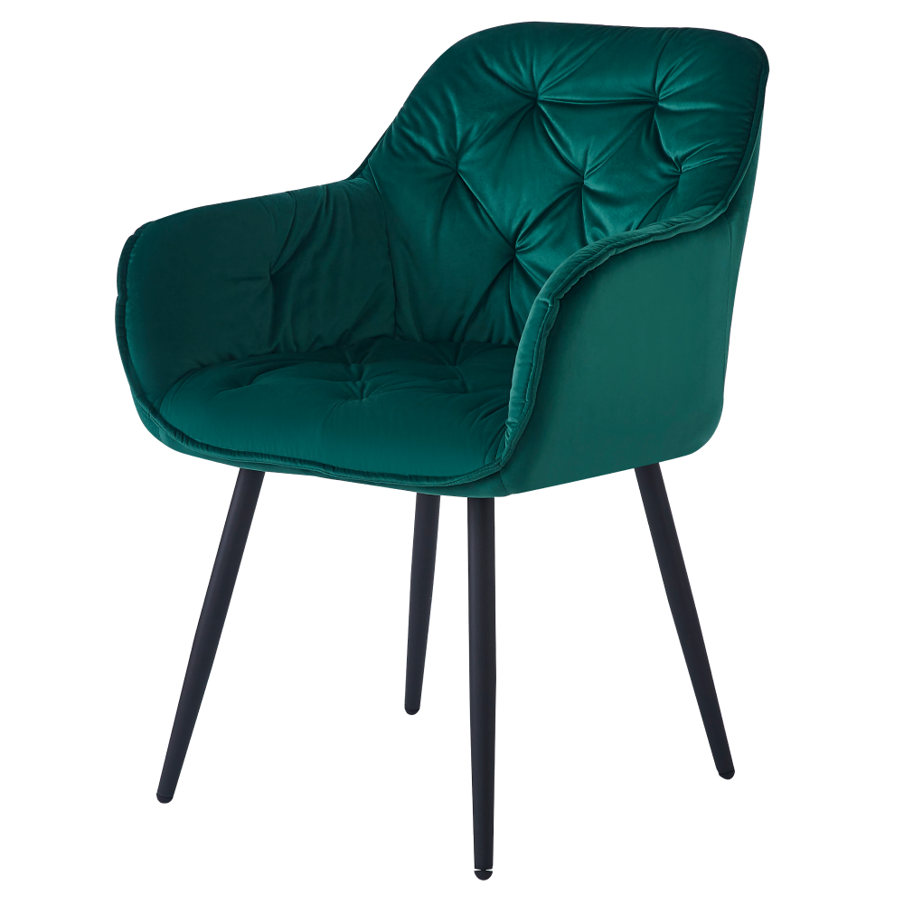 Scaun de design, ţesătură Velvet verde, FEDRIS NEW