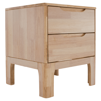 Noptieră, lemn masiv, naturală, FERB