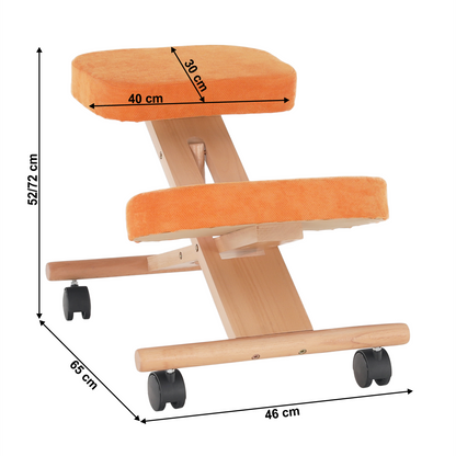 Scaun ergonomic, portocale/ fag, FLONET