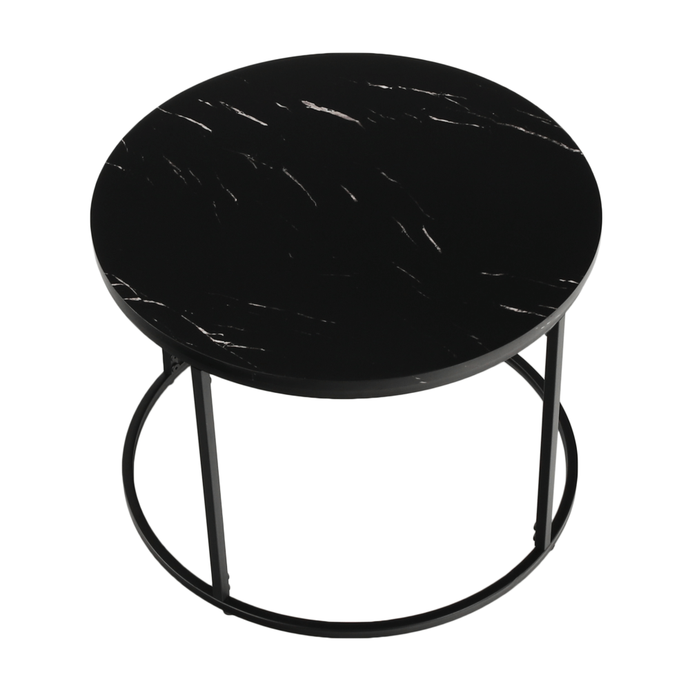 Măsuţă de cafea, marmură neagră / metal negru, GAGIN