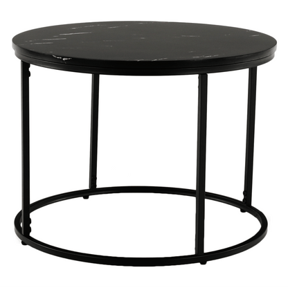 Măsuţă de cafea, marmură neagră / metal negru, GAGIN