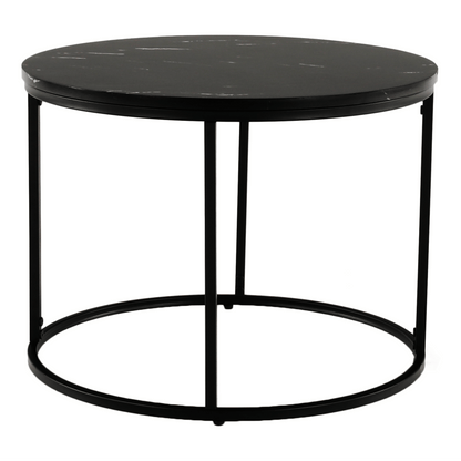 Măsuţă de cafea, marmură neagră / metal negru, GAGIN