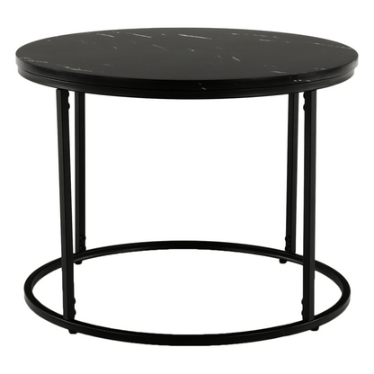 Măsuţă de cafea, marmură neagră / metal negru, GAGIN