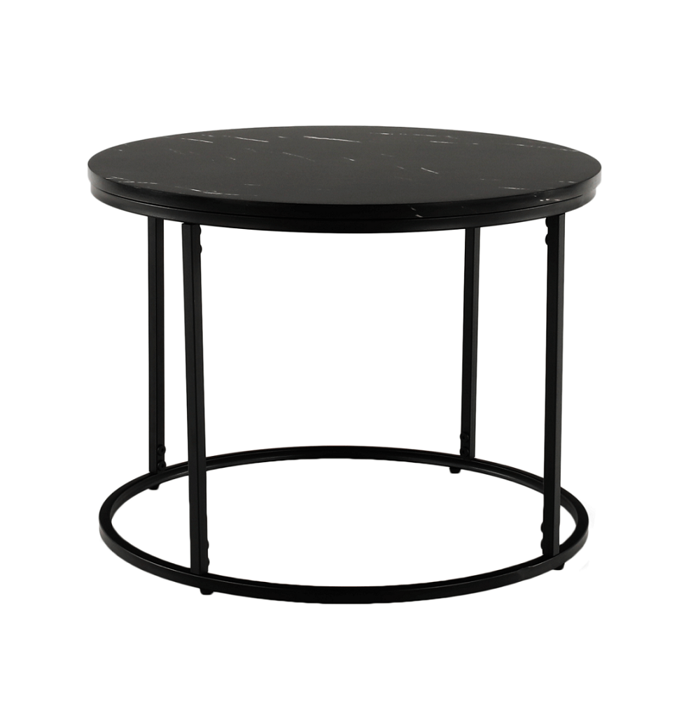 Măsuţă de cafea, marmură neagră / metal negru, GAGIN
