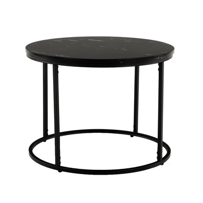 Măsuţă de cafea, marmură neagră / metal negru, GAGIN