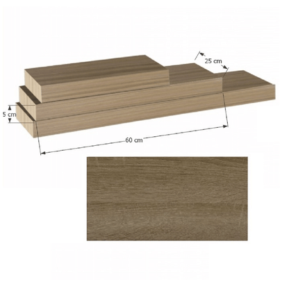 Poliţă 60x25 din MDF, stejar trufă, GANA FY 11044-3