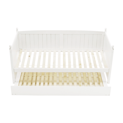 Pat cu pat suplimentar, lemn de pin, alb, 90x200, GLAMIS