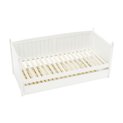 Pat cu pat suplimentar, lemn de pin, alb, 90x200, GLAMIS