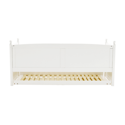 Pat cu pat suplimentar, lemn de pin, alb, 90x200, GLAMIS