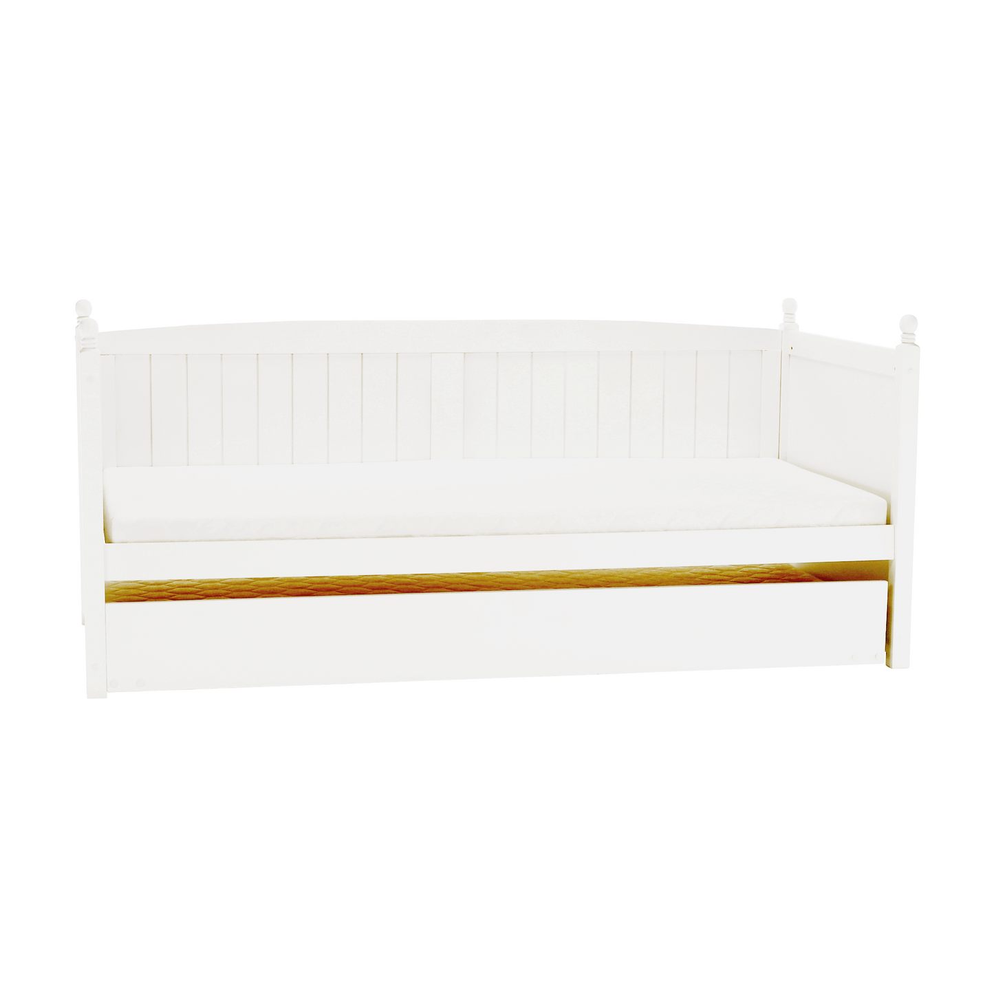 Pat cu pat suplimentar, lemn de pin, alb, 90x200, GLAMIS