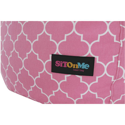 Fotoliu tip sac, roz/alb cu model, GOMBY