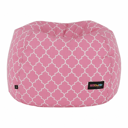 Fotoliu tip sac, roz/alb cu model, GOMBY