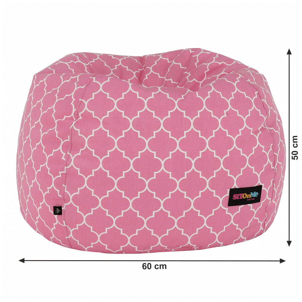 Fotoliu tip sac, roz/alb cu model, GOMBY