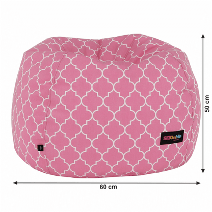 Fotoliu tip sac, roz/alb cu model, GOMBY