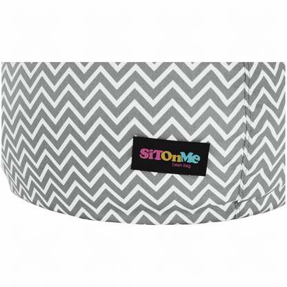 Fotoliu tip sac, gri/alb/model zig-zag, GOMBY