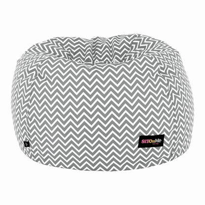 Fotoliu tip sac, gri/alb/model zig-zag, GOMBY