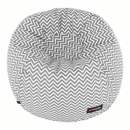 Fotoliu tip sac, gri/alb/model zig-zag, GOMBY