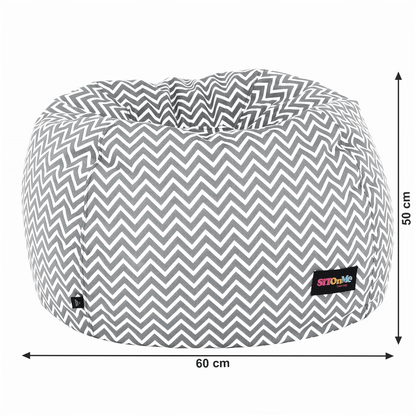 Fotoliu tip sac, gri/alb/model zig-zag, GOMBY