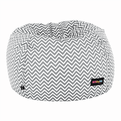 Fotoliu tip sac, gri/alb/model zig-zag, GOMBY