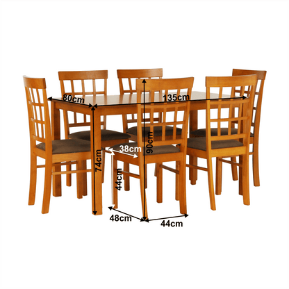 Set dining 1+6, cireş, GRID NEW