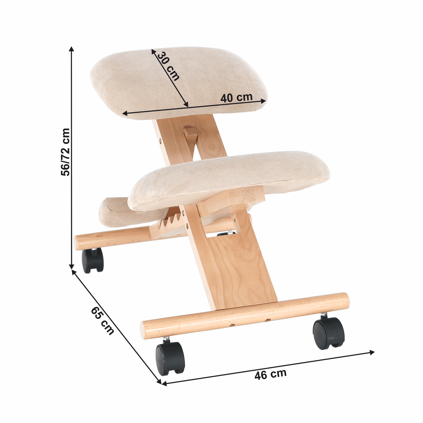 Scaun tip kneeling ergonomic, crem / fag, GROCO