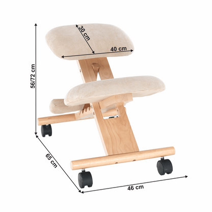 Scaun tip kneeling ergonomic, crem / fag, GROCO