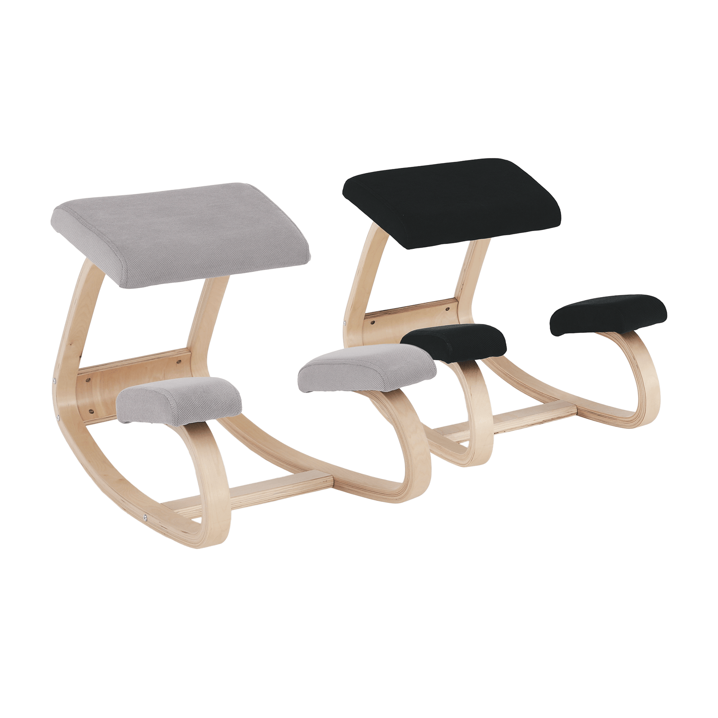 Scaun genunchi, negru / natural, RENAR