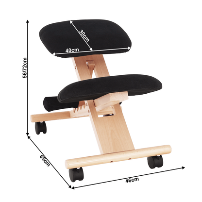 Scaun genunchi ergonomic, negru / fag, GROCO