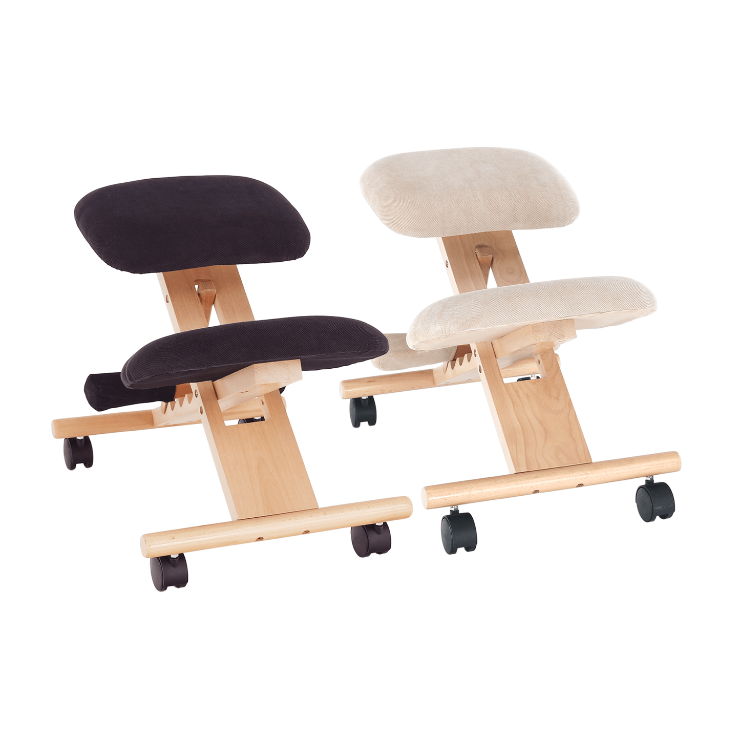 Scaun genunchi ergonomic, negru / fag, GROCO