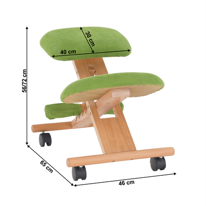 Scaun genunchi ergonomic, verde/ fag, GROCO