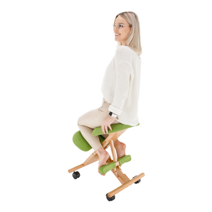 Scaun genunchi ergonomic, verde/ fag, GROCO