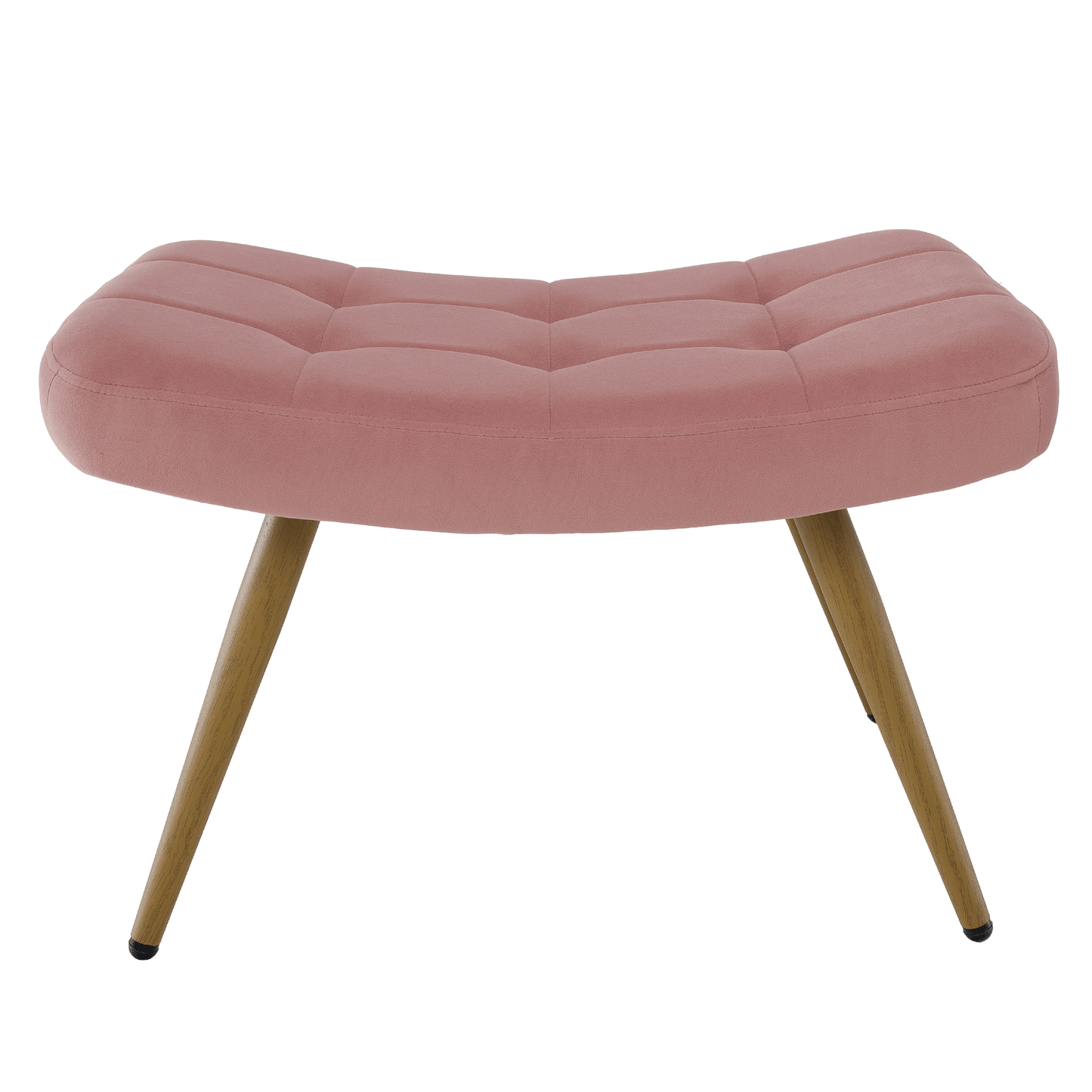 Fotoliu cu suport pentru picioare, ţesătură Velvet roz/stejar, HABEN