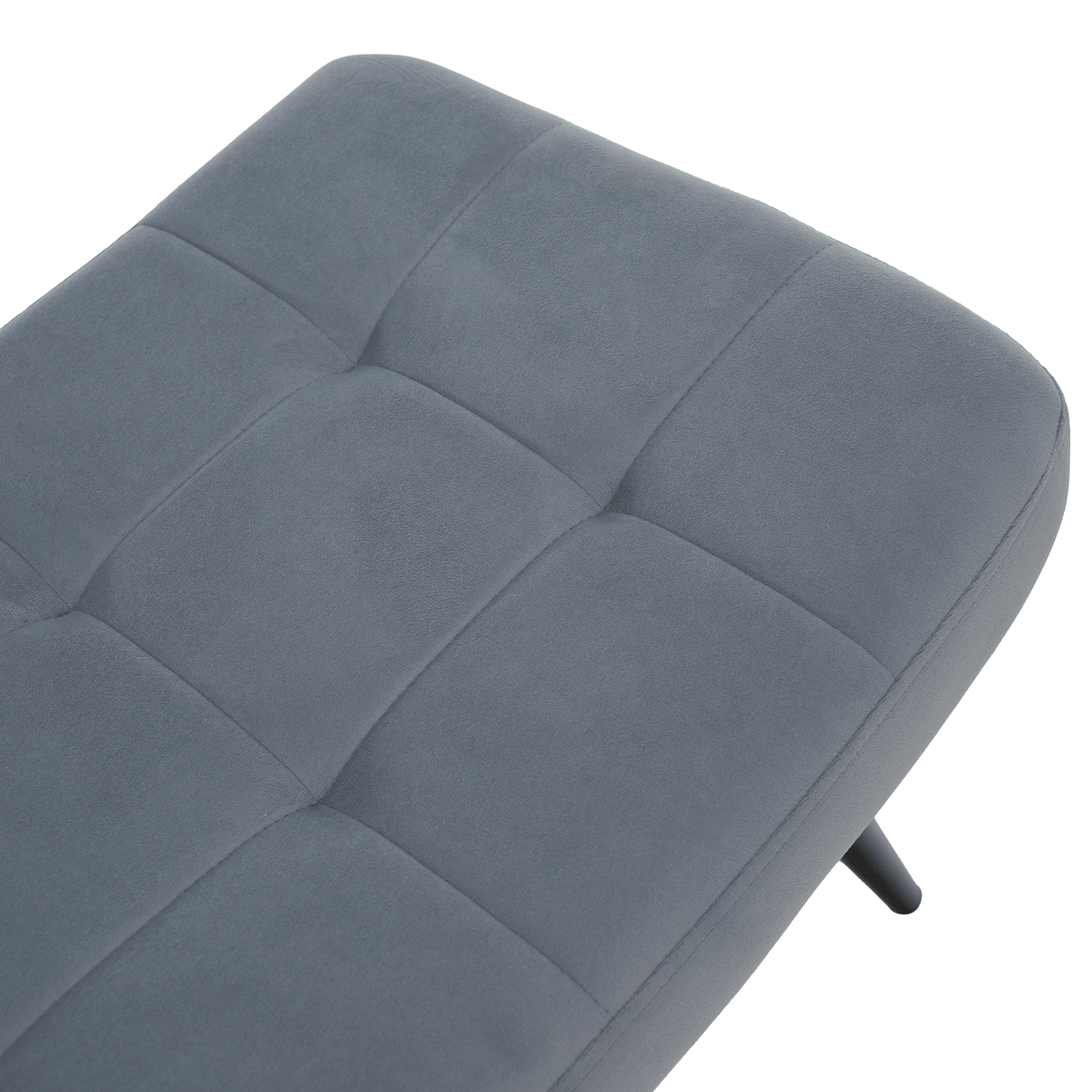 Fotoliu cu suport pentru picioare, ţesătură Velvet gri/negru, HABEN