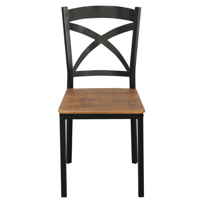 Set de sufragerie 1+4, stejar închis/negru, HAIM
