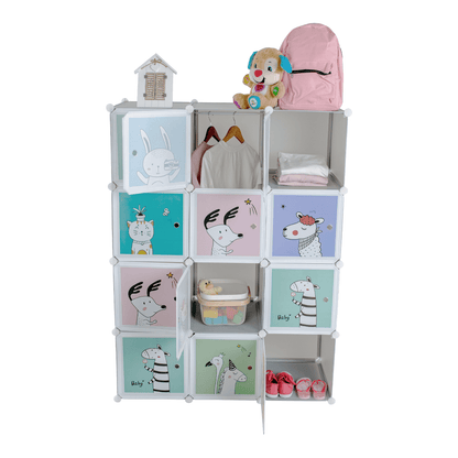 Dulap modular pentru copii, gri / model pentru copii, HAKON