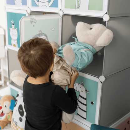 Dulap modular pentru copii, gri / model pentru copii, HAKON