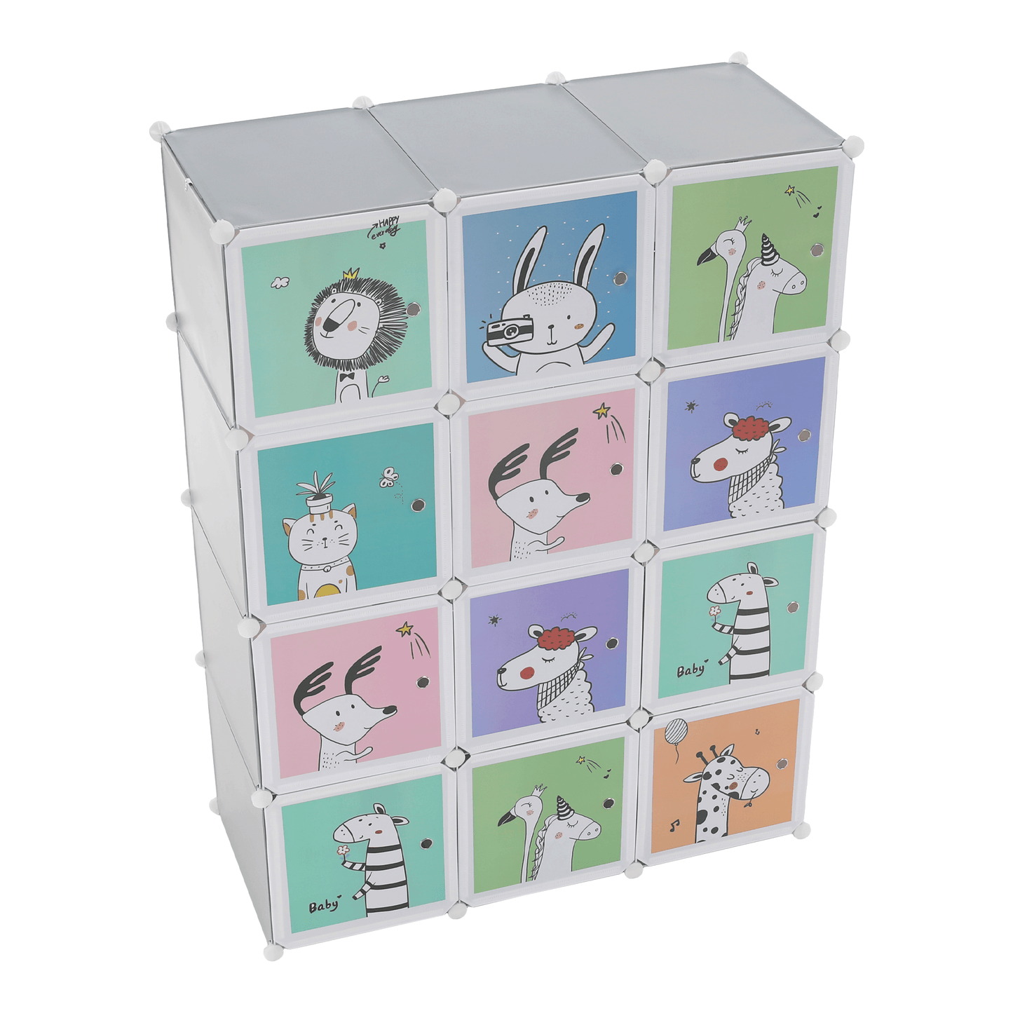 Dulap modular pentru copii, gri / model pentru copii, HAKON