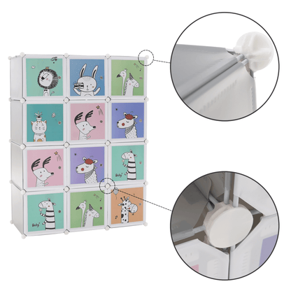Dulap modular pentru copii, gri / model pentru copii, HAKON