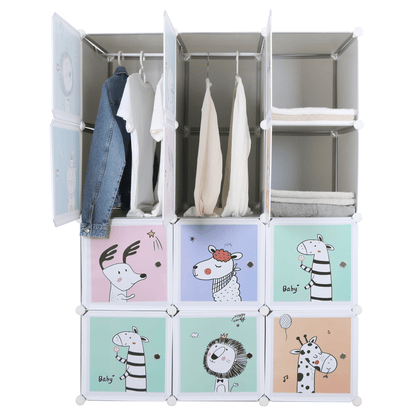 Dulap modular pentru copii, gri / model pentru copii, HAKON