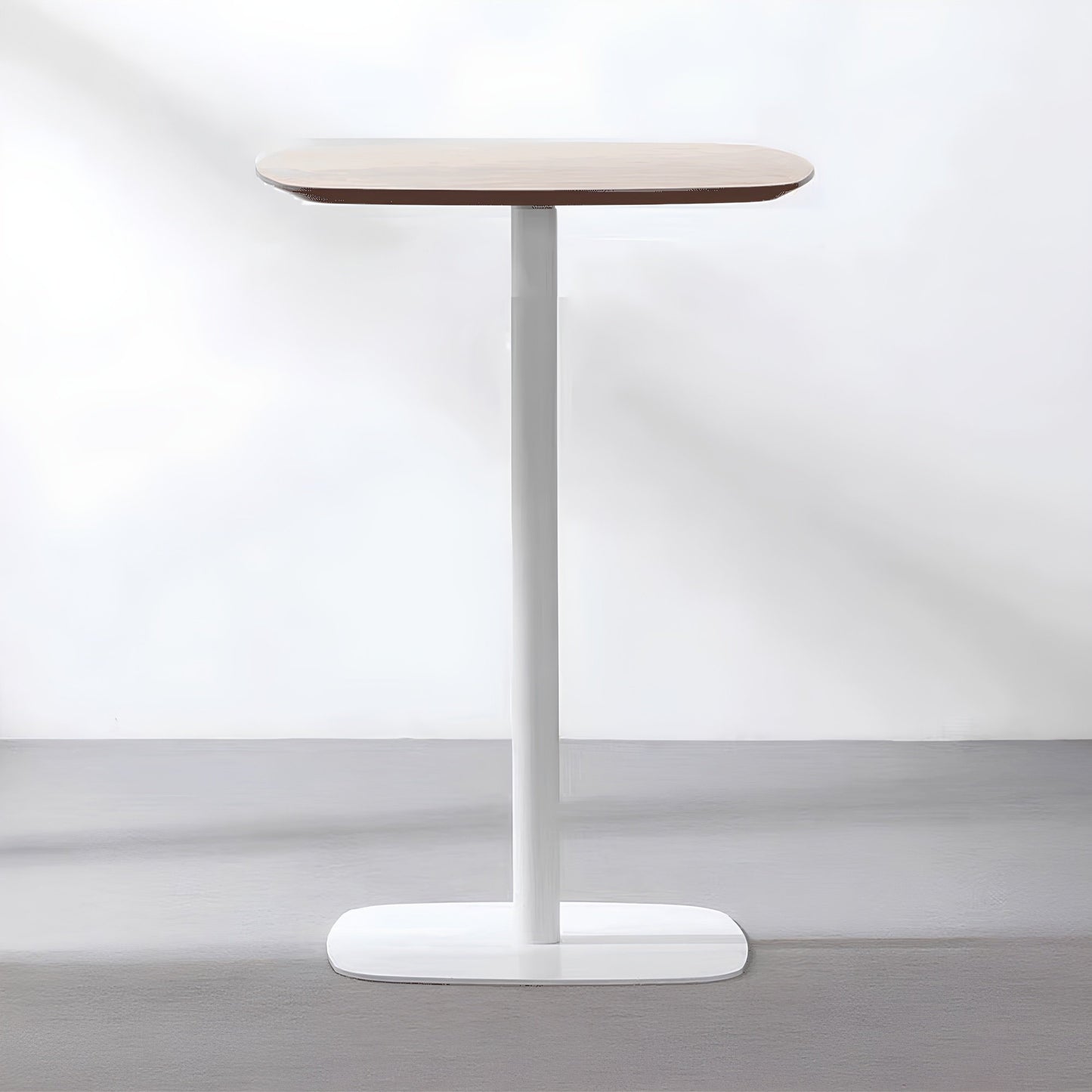 Masă de bar, stejar / alb, MDF / metal, diametru 60 cm, HARLOV