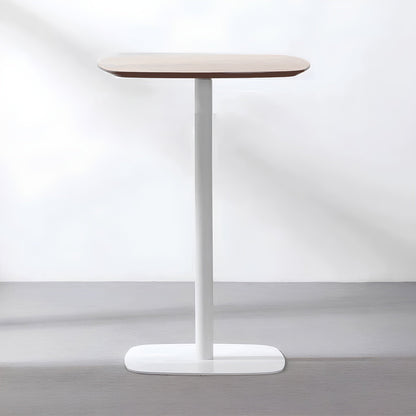Masă de bar, stejar / alb, MDF / metal, diametru 60 cm, HARLOV