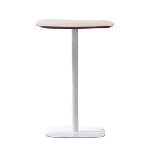 Masă de bar, stejar / alb, MDF / metal, diametru 60 cm, HARLOV