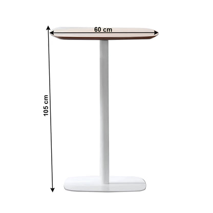 Masă de bar, stejar / alb, MDF / metal, diametru 60 cm, HARLOV