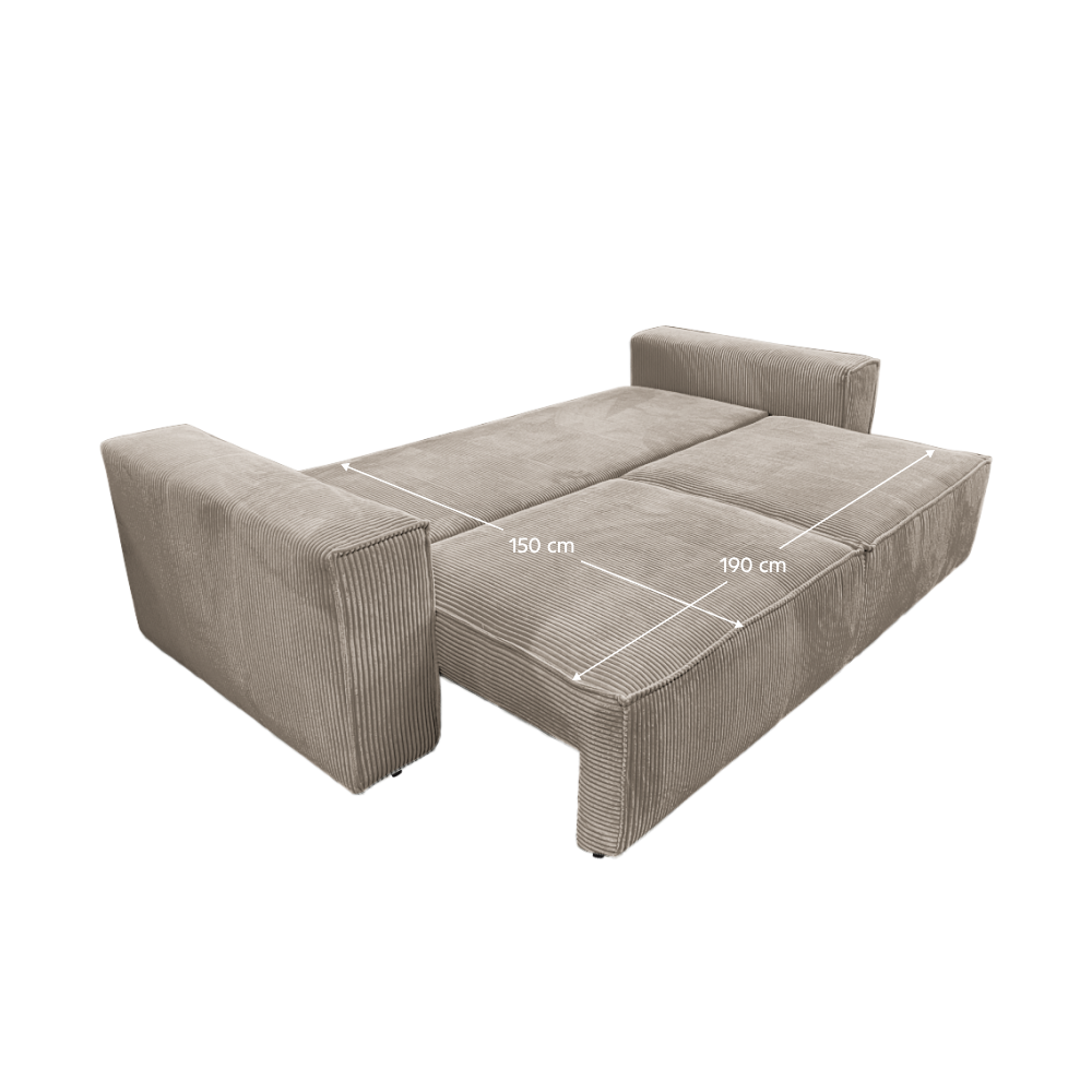 Canapea extensibilă, taupe gri-bej, HARPERA BIG SOFA