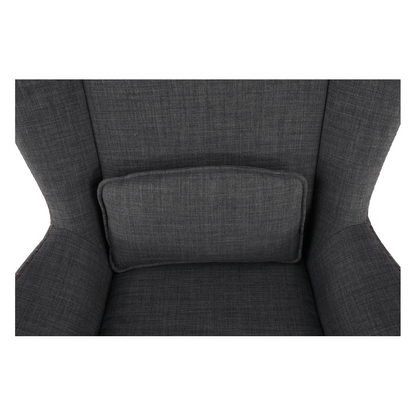 Fotoliu balansoar, material textil gri/lemn, HARPER