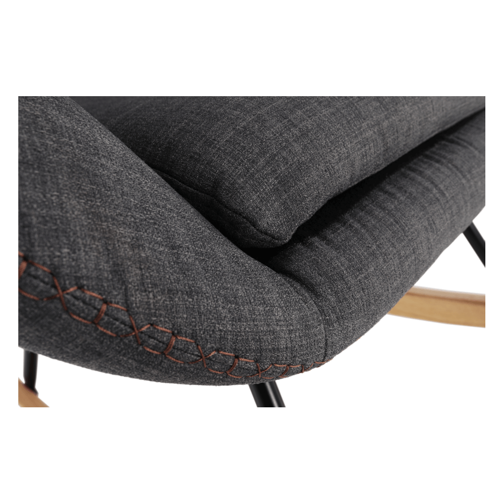 Fotoliu balansoar, material textil gri/lemn, HARPER